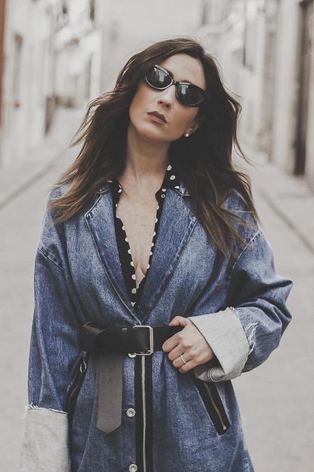 denim trench