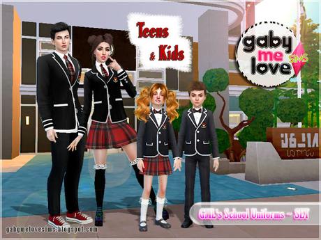 GML's School Uniforms ~ SET (Sims 4). By. Gabymelove