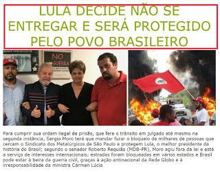 Lula decide no entregarse y será protegido por el pueblo brasileño Lula decide no entregarse y será protegido por el pueblo brasileño