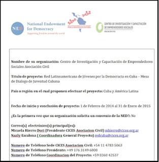 Pruebas de que la NED financia y orienta la subversión en Cuba Pruebas de que la NED financia y orienta la subversión en Cuba