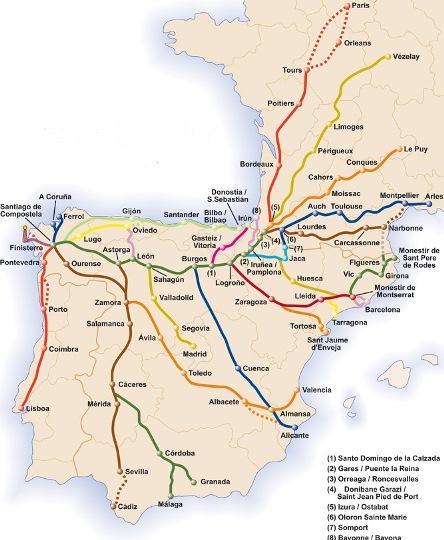 Itinerarios del Camino de Santiago