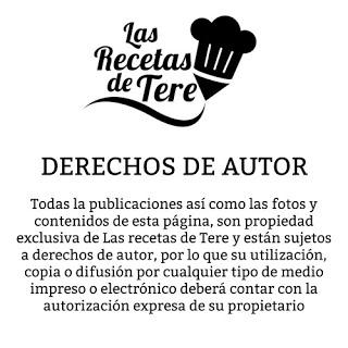 DERECHOS DE AUTOR TERERECETAS DERECHOS DE AUTOR LAS RECETAS DE TERE