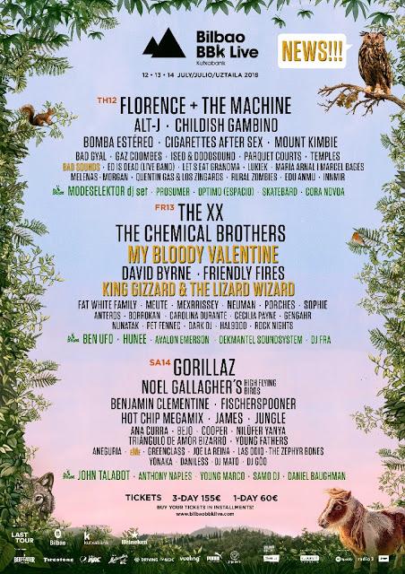 My Bloody Valentine, King Gizzard & The Lizard Wizard, Bad Sounds y eMe cierran el cartel del Bilbao BBK Live 2018
