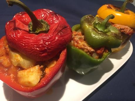 pimientos Pimientos rellenos de carne picada y verduras