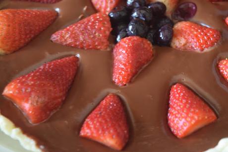 Tartaleta de Chocolate y Fresas Sin Gluten