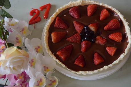 Tartaleta de Chocolate y Fresas Sin Gluten