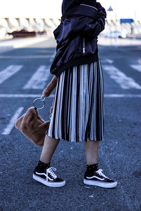 BOMBER & STRIPED SKIRT