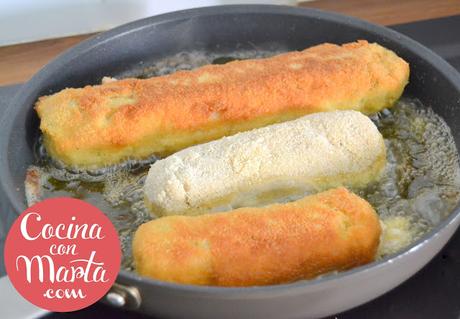 flamenquines caseros, receta flamenquin, receta para niños, rollitos de carne, jamón, queso, fácil, rápido, cocina con marta