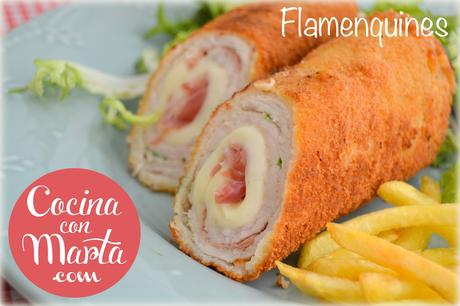 flamenquines caseros, receta flamenquin, receta para niños, rollitos de carne, jamón, queso, fácil, rápido, cocina con marta