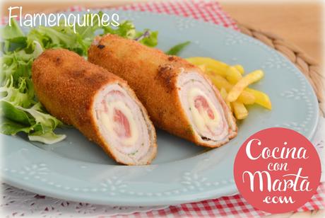 flamenquines caseros, receta flamenquin, receta para niños, rollitos de carne, jamón, queso, fácil, rápido, cocina con marta