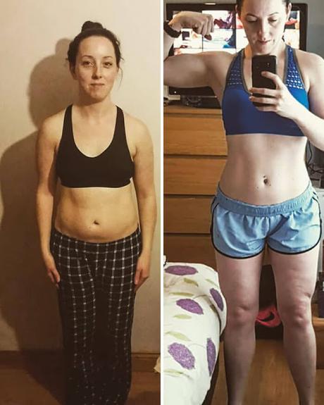 20 fotos de antes y después de hacer ejercicio y mantener el mismo peso