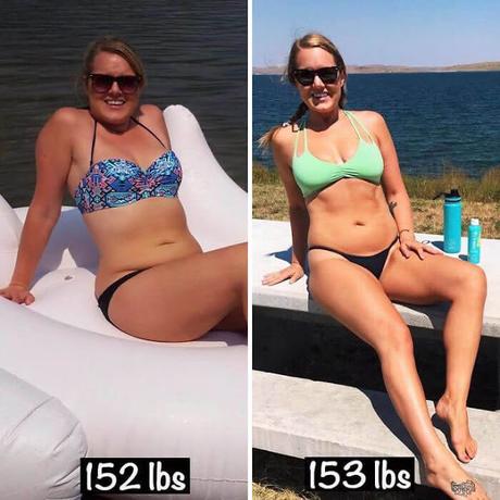 20 fotos de antes y después de hacer ejercicio y mantener el mismo peso