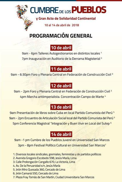 Lima es desde hoy capital de los pueblos de América Latina y el Caribe [+ programa]