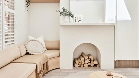 Una encantadora tiny home en color rosa empolvado Una encantadora tiny home en color rosa empolvado