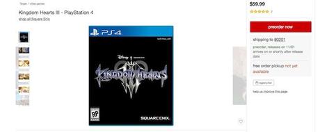 Kingdom Hearts 3 es listado para el 1 de noviembre