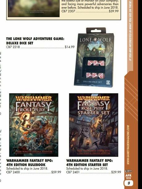 Precio en dólares US de WFRP 4ª