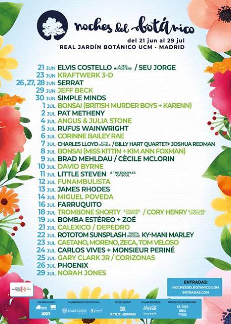 Noches del Botánico 2018: James Rhodes, Little Steven, Corinne Bailey Rae, Zoé, Charles Lloyd... Noches del Botánico 2018: James Rhodes, Little Steven, Corinne Bailey Rae, Zoé, Charles Lloyd...