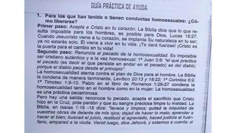 Argentina. Guía homofóbica en escuela católica
