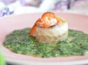 Rollitos lubina rellenos salmón crema espinacas