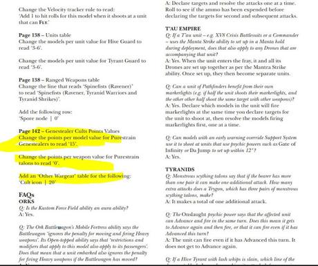 FAQs + erratas de W40K en camino?