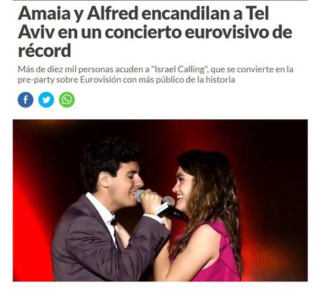 Alfred y Amaia ignoran al discriminatorio BDS y triunfan en Tel Aviv.