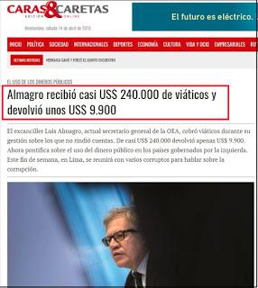 Almagro cobró viáticos durante su gestión sobre los que no rindió cuentas