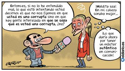 El vuelo de Cifuentes con su “mastergate” y su estrepitosa caída.