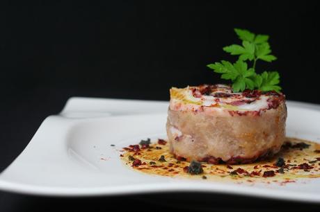 Milhojas de Carpaccio de Pulpo a la Gallega