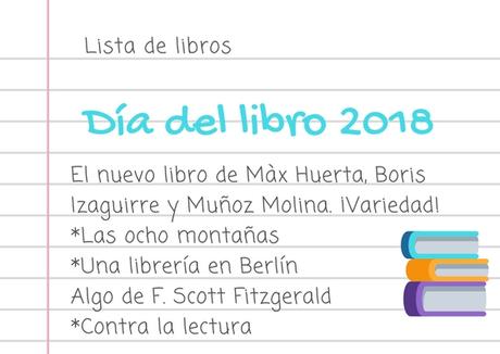 Mi lista de libros para el Día del Libro 2018