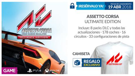 Reserva en GAME Asseto Corsa Ultimate Edition y llévate una camiseta de regalo Reserva en GAME Asseto Corsa Ultimate Edition y llévate una camiseta de regalo