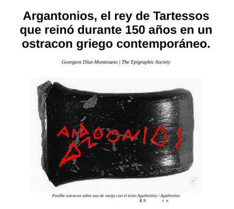 Argantonios, el rey de Tartessos que reinó durante 150 años en un ostracon griego contemporáneo.