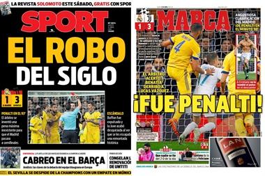 Las portadas de Sport y Marca