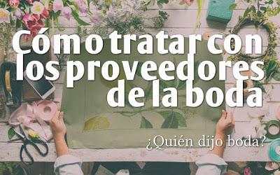 Cómo tratar con los proveedores de la boda