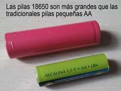 Pilas 18650 y AA Pilas 18650 y AA