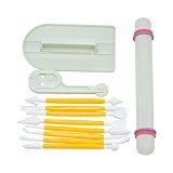 Utensilios de Repostería de Grado Alimenticio, Estecas Alisador Cortador Rodillo, Decoración de Tartas