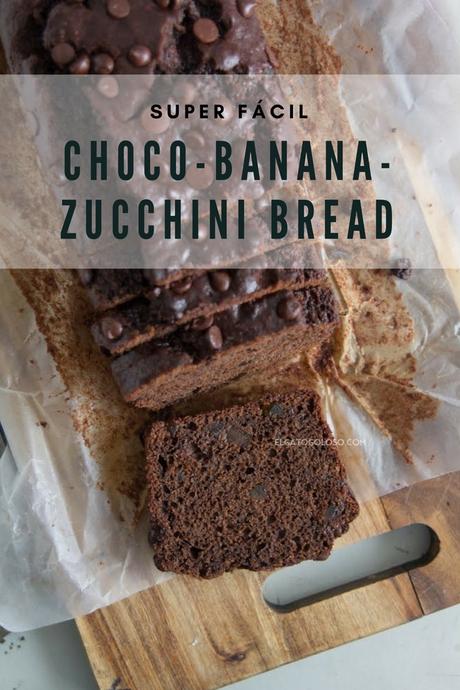 Cake de cacao, banana y calabacĂ­n muy fĂĄcil vĂ­a elgatogoloso.com