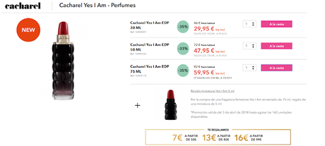 nuevo perfume Gourmand de Cacharel, Yes I Am barato Douglas nuevo perfume Gourmand de Cacharel, Yes I Am barato Douglas