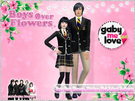 Boys Over Flowers, Shinhwa High School Uniforms, Sims 4 - Gabymelove Sims