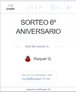 GANADORA SORTEO 6º ANIVERSARIO