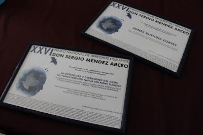 Celebra CDHZL entrega del Premio Nacional de Derechos Humanos a los defensores del agua y la tierra de Tlanixco