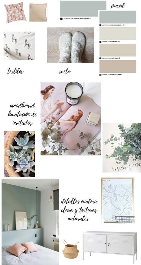 moodboard de inspiración habitación de invitados