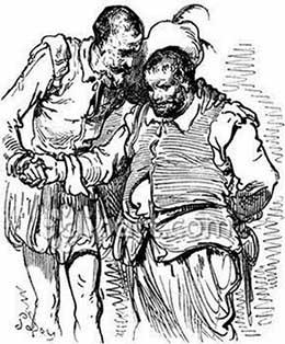 el villano arrinconado, humor, chistes, reir, satira, Don Quijote, Sancho Panza