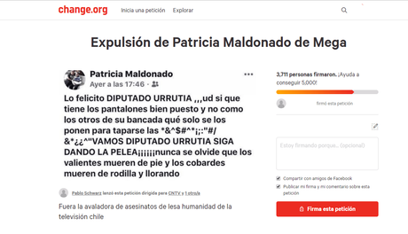 Campaña busca sacar de televisión a Patricia Maldonado