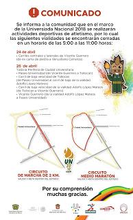 ANUNCIAN CIERRE DE CALLES EN TOLUCA CON MOTIVO DE EVENTOS ATLÉTICOS  DE LA UNIVERSIADA NACIONAL 2018