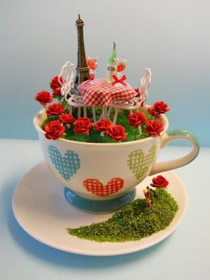 17 Hermosas ideas para hacer terrarios en tazas de té