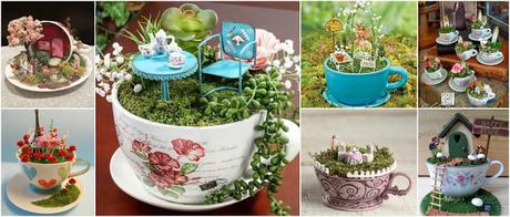 17 Hermosas ideas para hacer terrarios en tazas de té