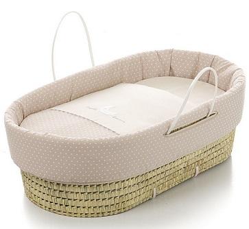 Vestiduras para moises, seron o capazo de mimbre del bebe vestidura moises color beige