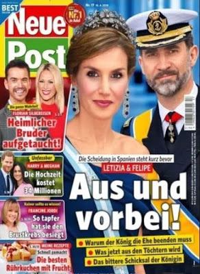 La prensa alemana habla de “divorcio inminente” de los reyes Felipe y Letizia.