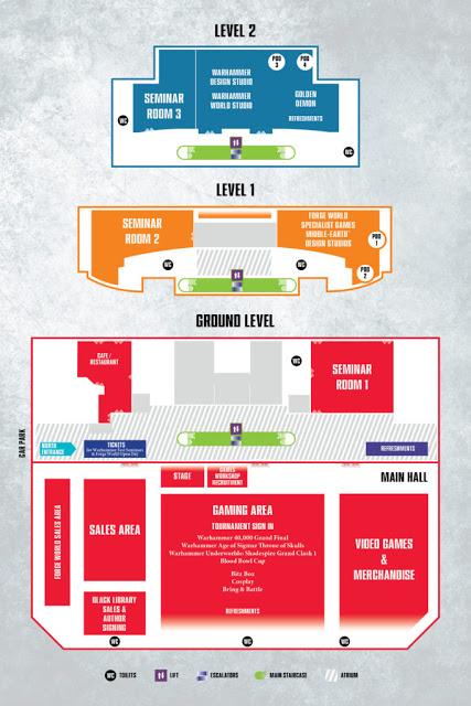 Plano de la distribución del Warhammer Fest 2018