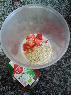 Batido de fresas y avena